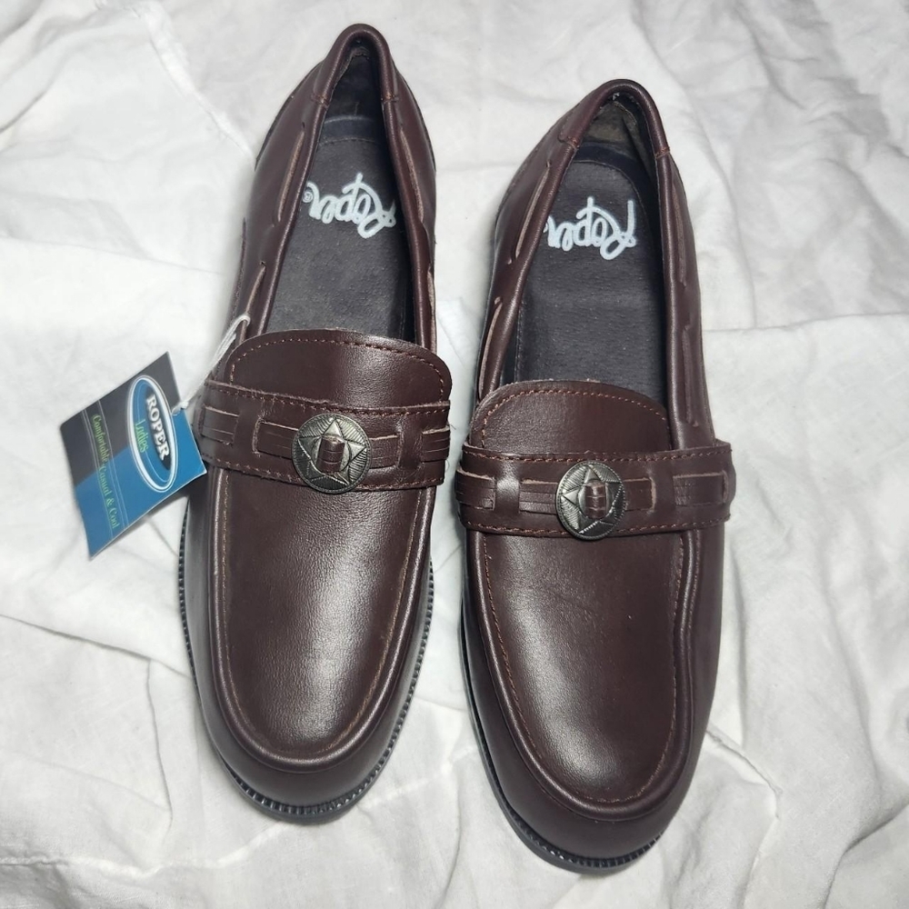 Roper Women's Brown Slip-On Loafers - Picture 2 of 6